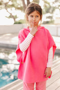 Poncho - rose coton organique