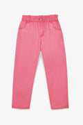 Pantalon - Domino rose toile coton et lin