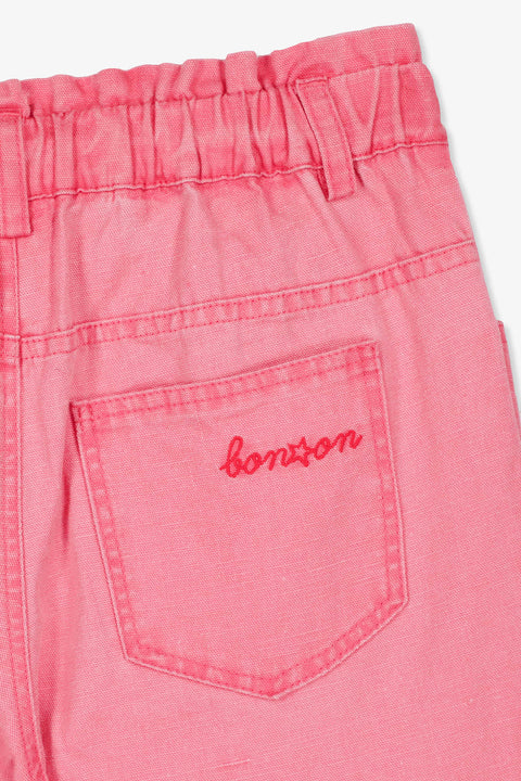 Trousers - Domino Pink Cotton and linen canvas - Image principale