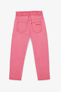 Pantalon - Domino rose toile coton et lin