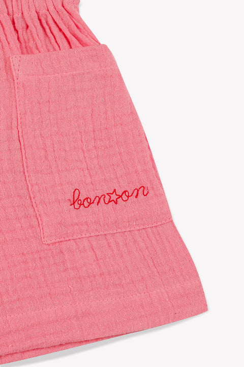 Short - Clovis Pink Organic cotton gauze - Image principale