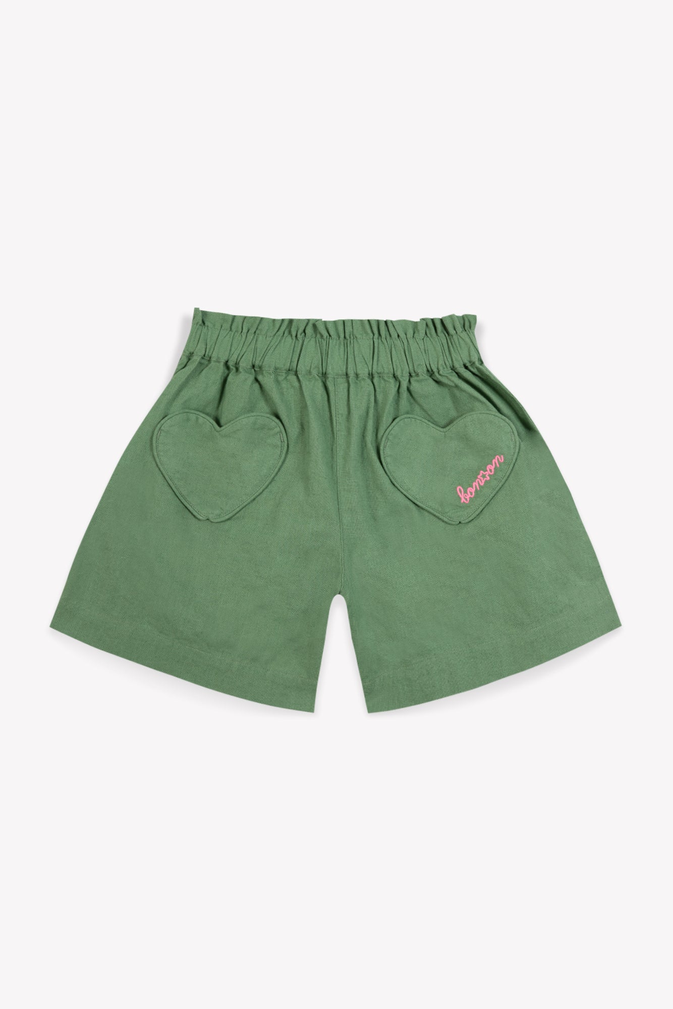 Short - Geek vert toile de coton et lin