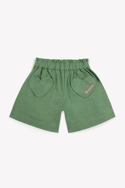 Short - Geek Green cotton canvas and linen - Image principale