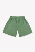 Short - Geek vert toile de coton et lin