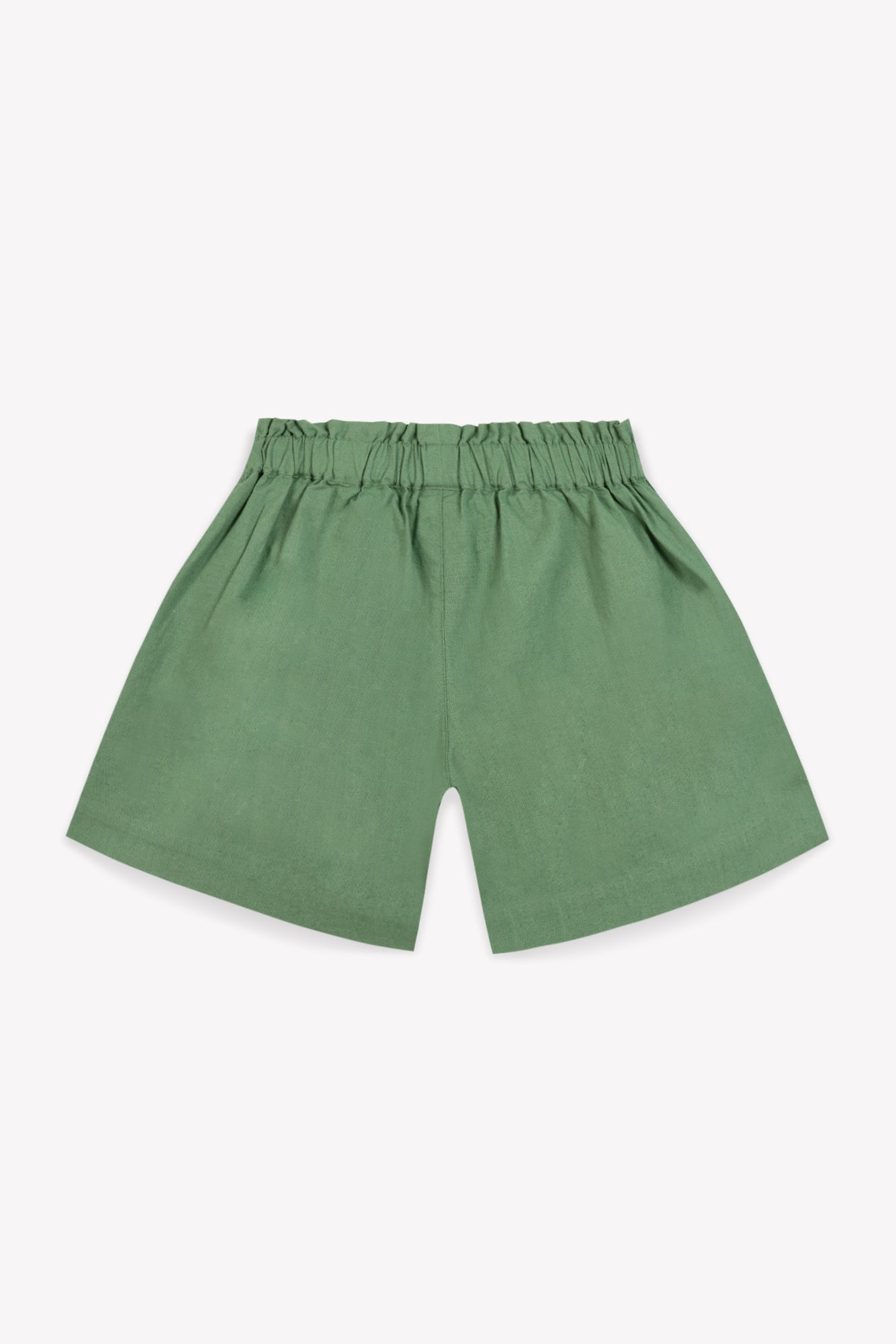 Short - Geek vert toile de coton et lin