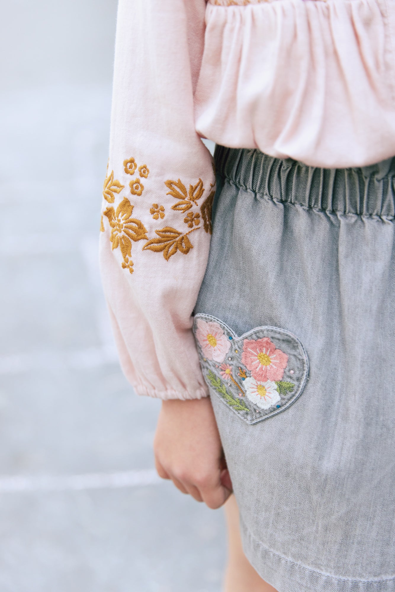 Jupe - Douchka chambray gris
