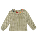 Blouse - Hange vert en lurex imprimé vichy