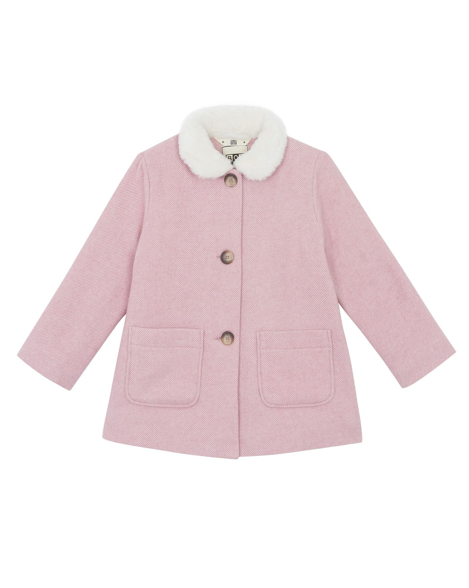 Manteau Suzanne rose à rayures