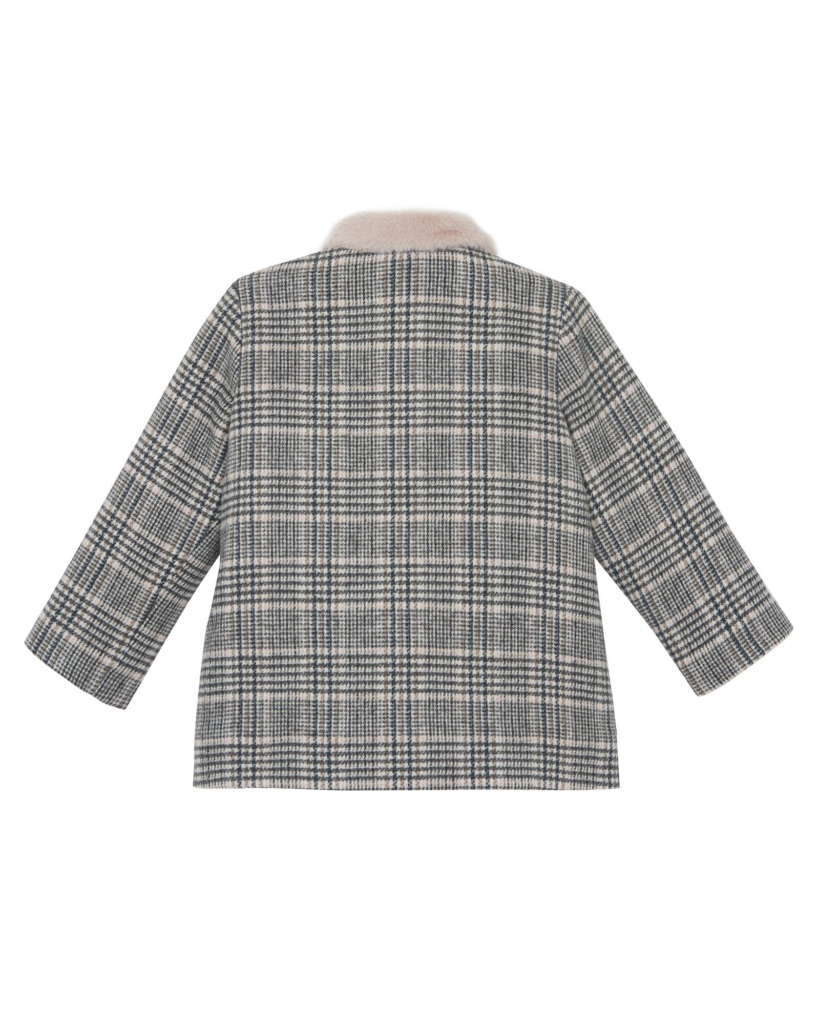 Manteau Suzanne rose en lainage