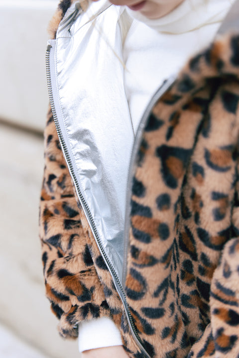 Veste - Forever réversible argent et léopard - Image principale