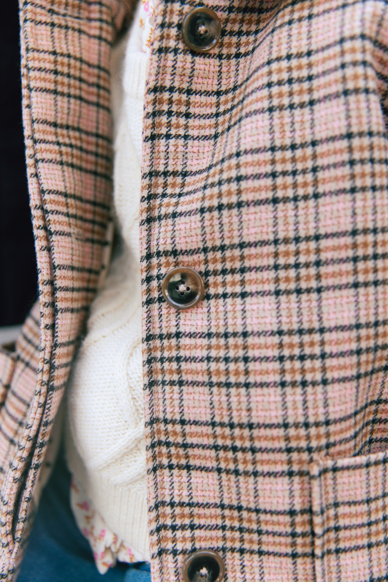 Coat - Suzane at Check Pink