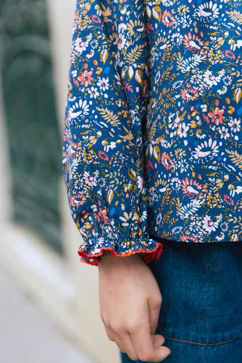 Blouse  - Figue velours imprimé october flower - Image principale