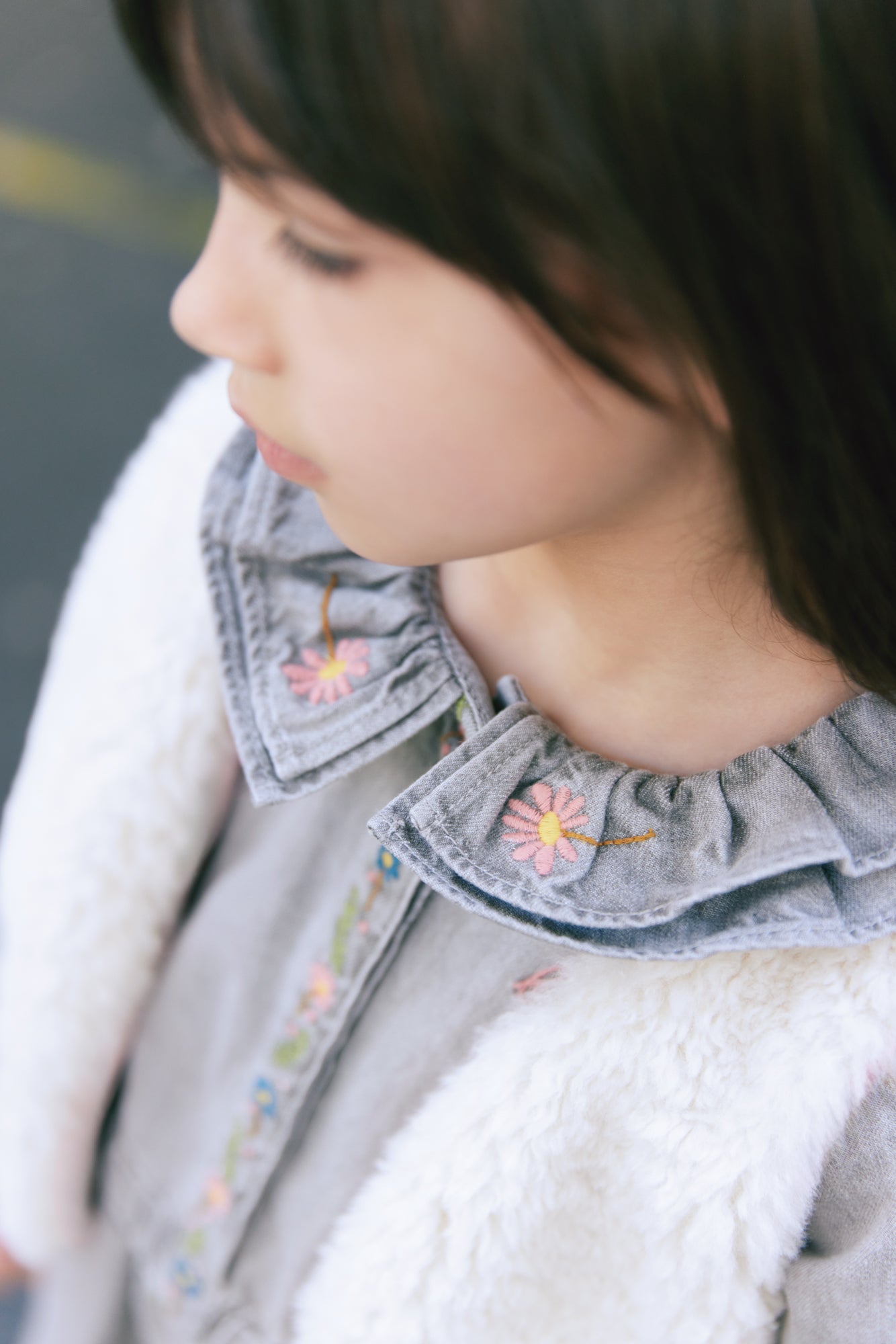 Jacket - without ecru sleeve Embrodery heart