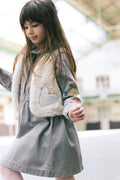 Jacket - without ecru sleeve Embrodery heart