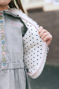 Jacket - without ecru sleeve Embrodery heart
