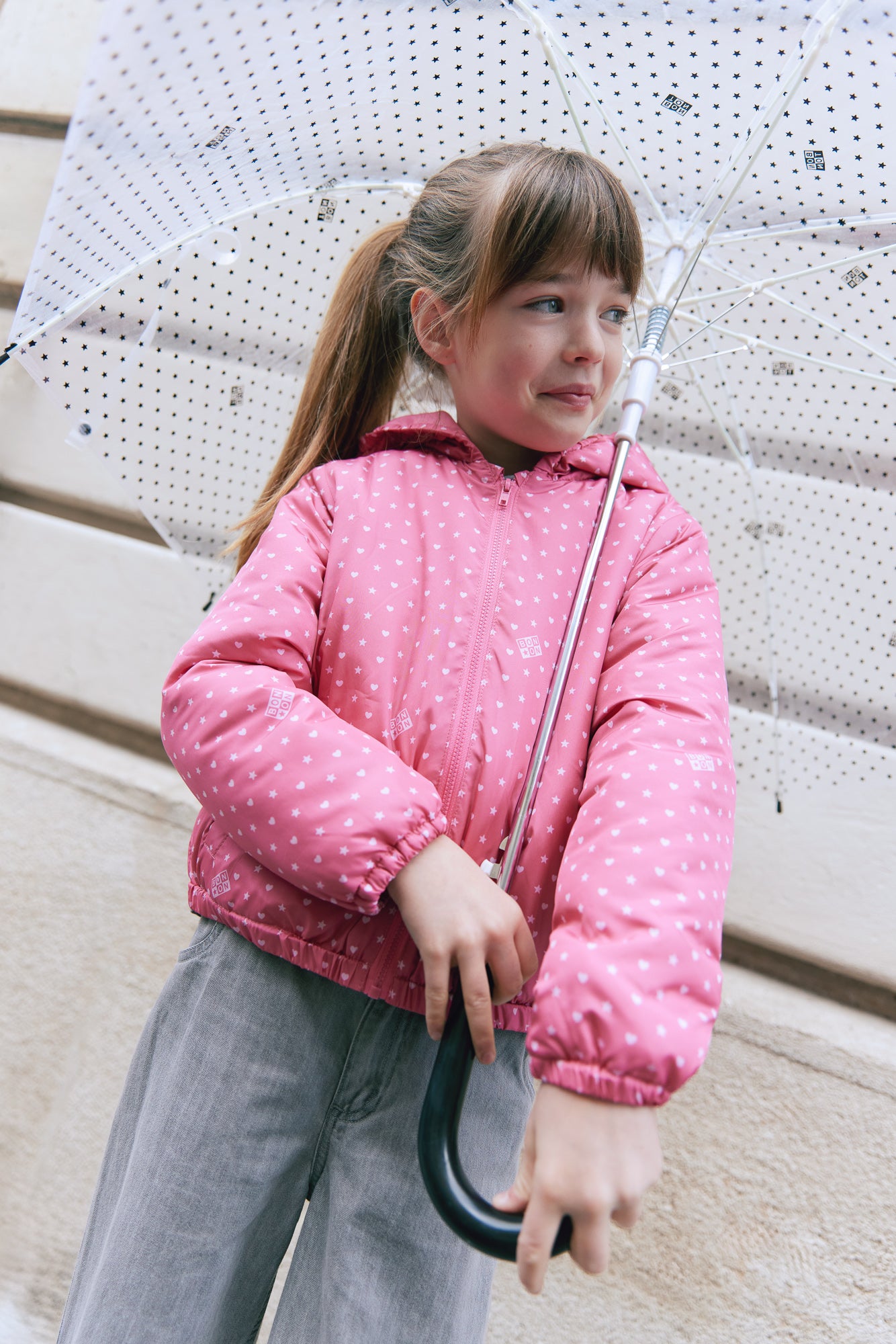 Veste - Flotte rose imprimé étoiles
