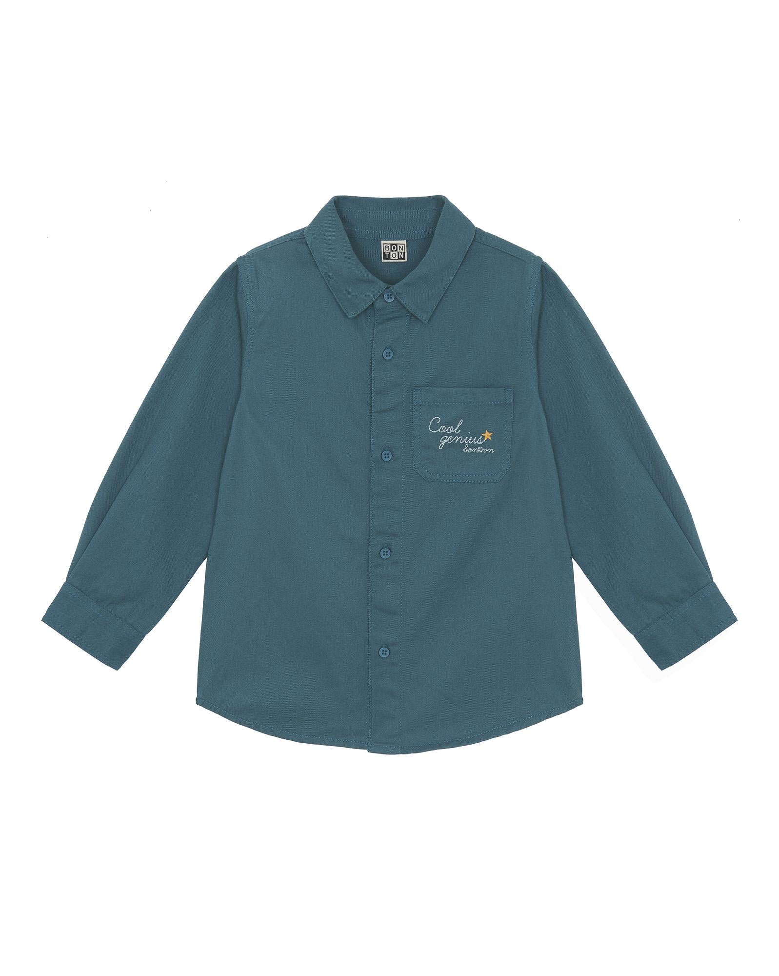 Chemise Paname verte en 100% coton