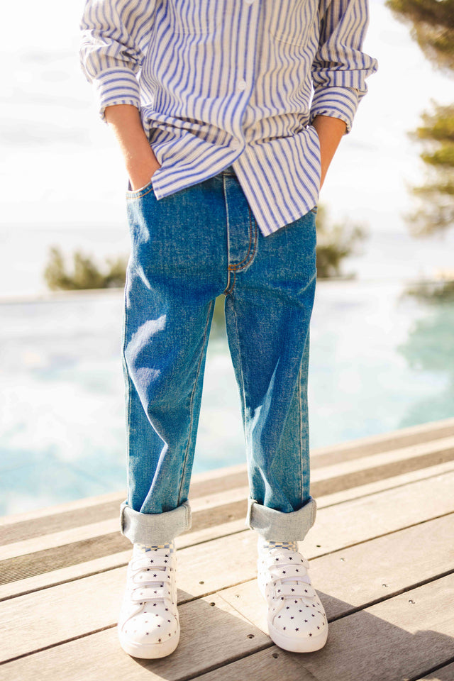 Pantalon - Fracas bleu denim stretch - Image principale