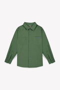 Shirt - Green paname cotton canvas and linen
