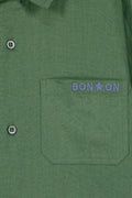 Shirt - Green paname cotton canvas and linen