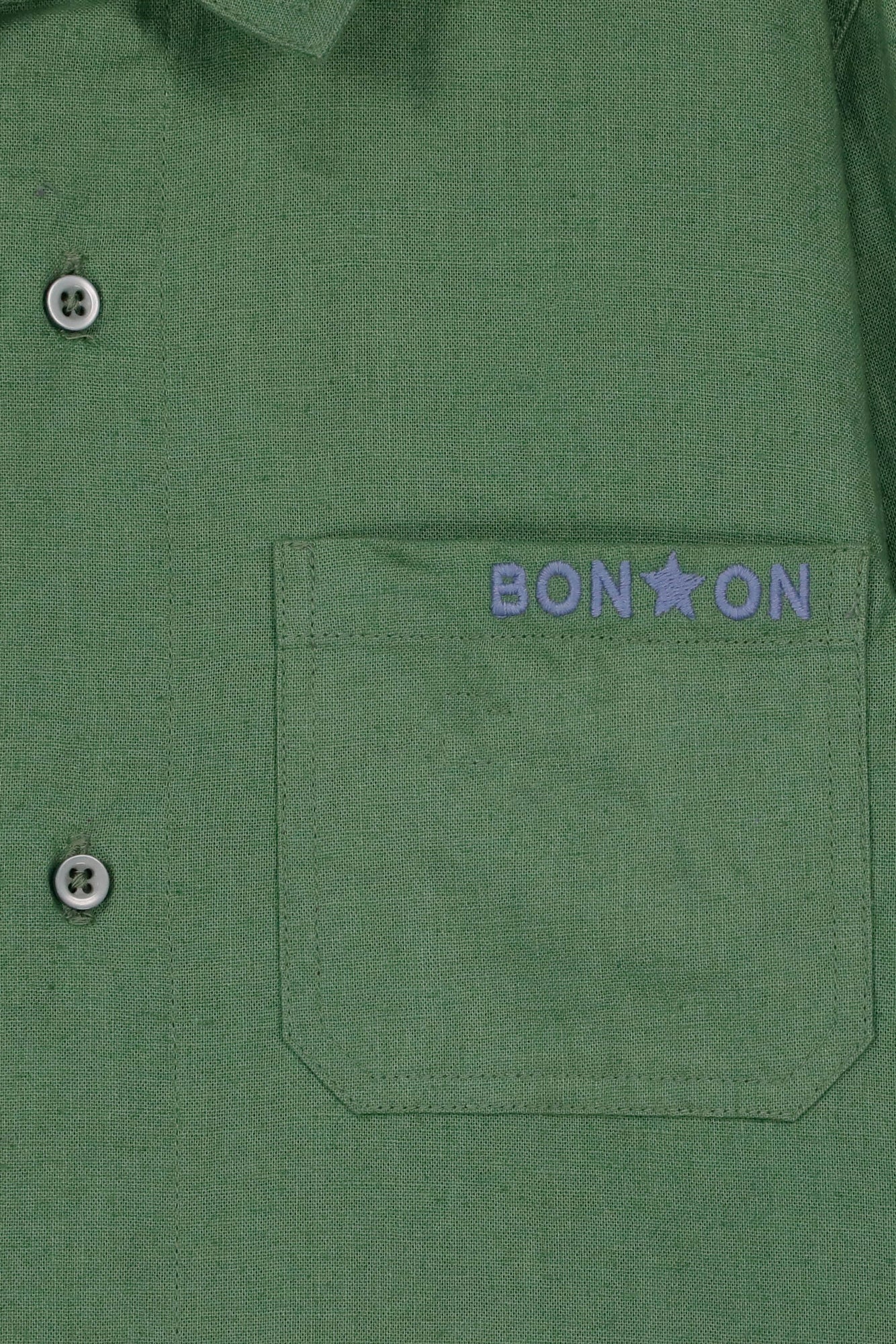Shirt - Green paname cotton canvas and linen