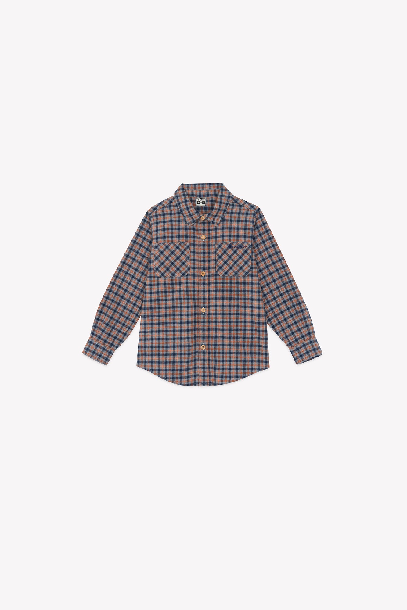 Chemise - Paname à carreaux gris/orange