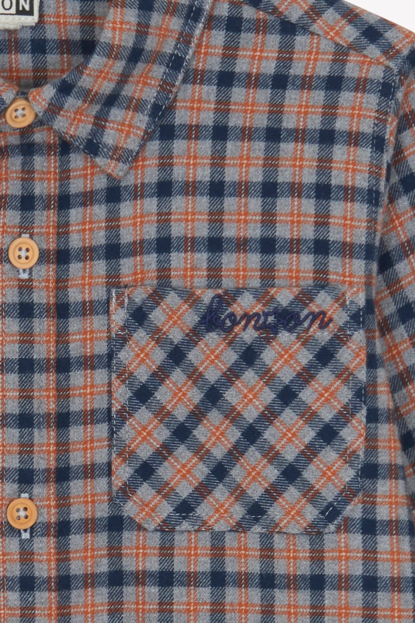 Chemise - Paname à carreaux gris/orange