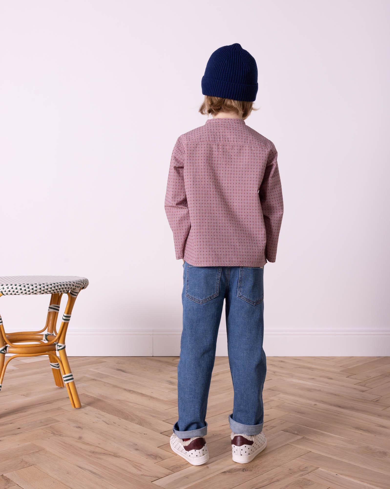Chemise Internet bleue à carreaux