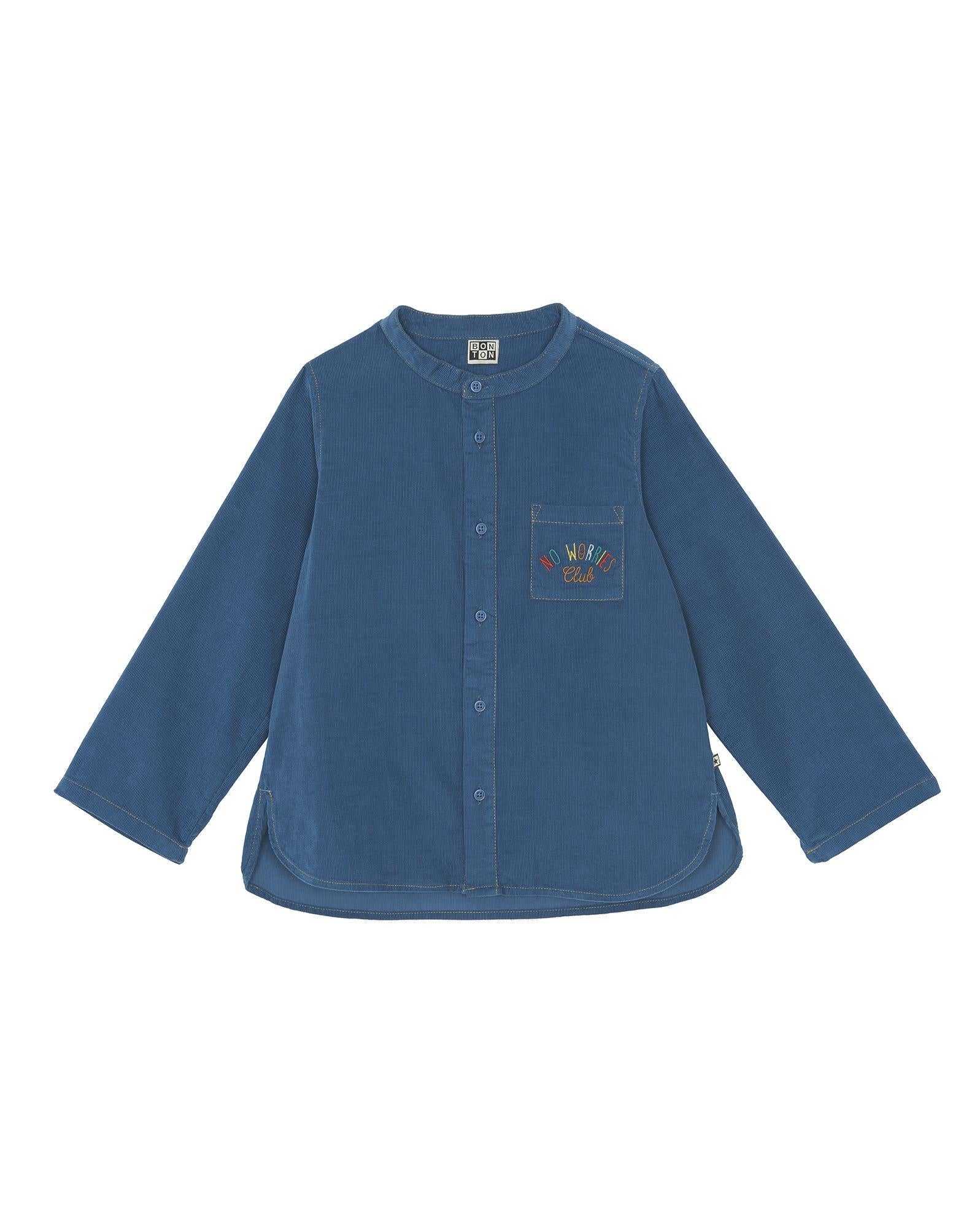 Chemise Eloi bleue en velours