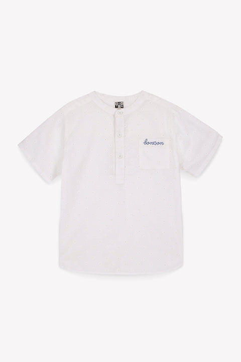 Chemise - Garou blanche voile de coton façonné - Image principale
