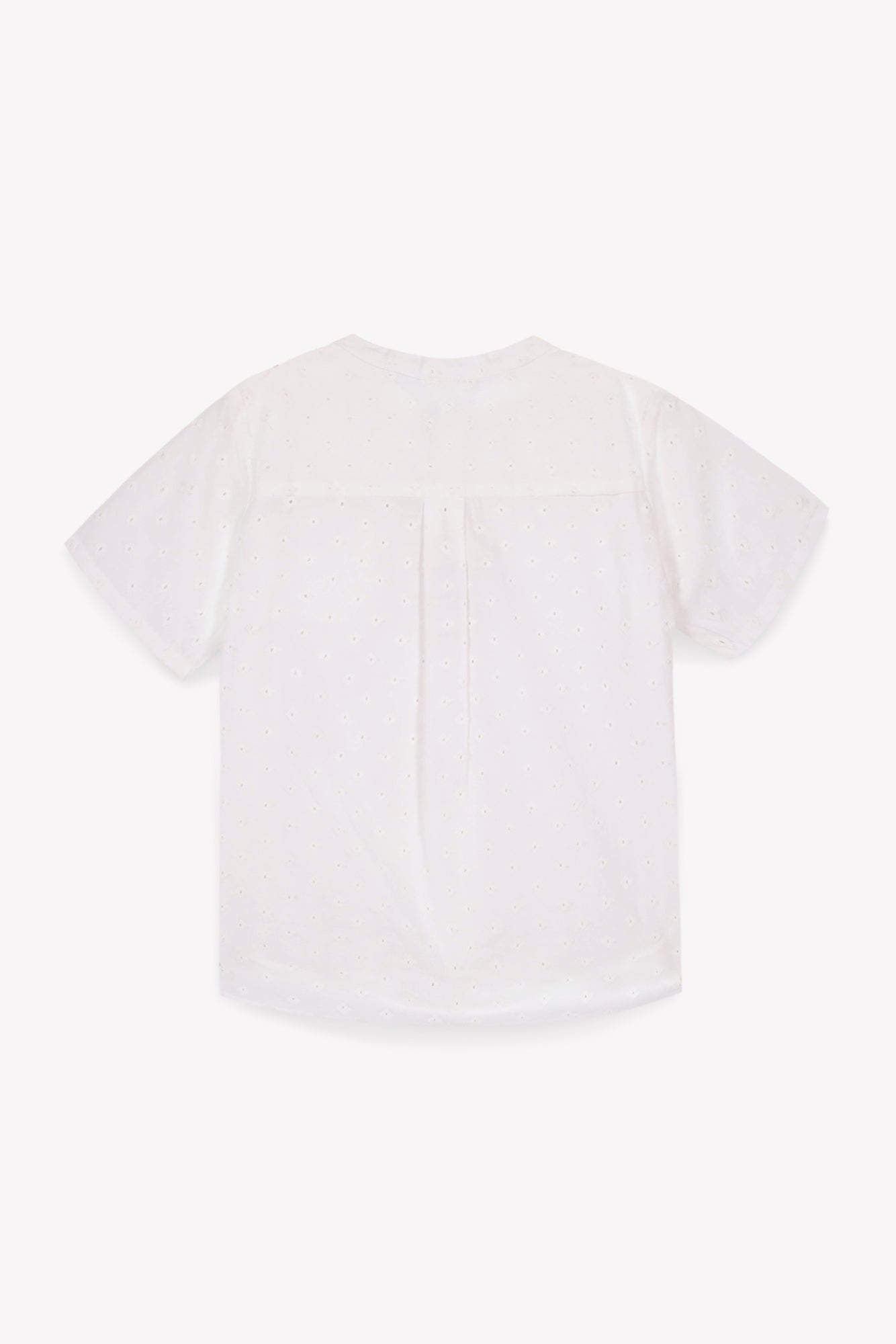 Chemise - Garou blanche voile de coton façonné