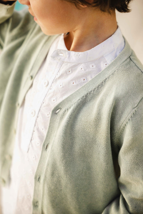 Cardigan - Leon vert coton organique GOTS - Image principale