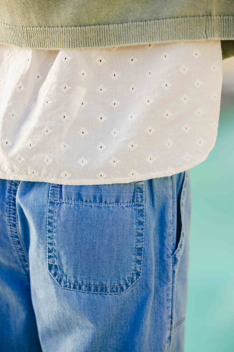 Pantalon - Batcha bleu chambray coton - Image principale