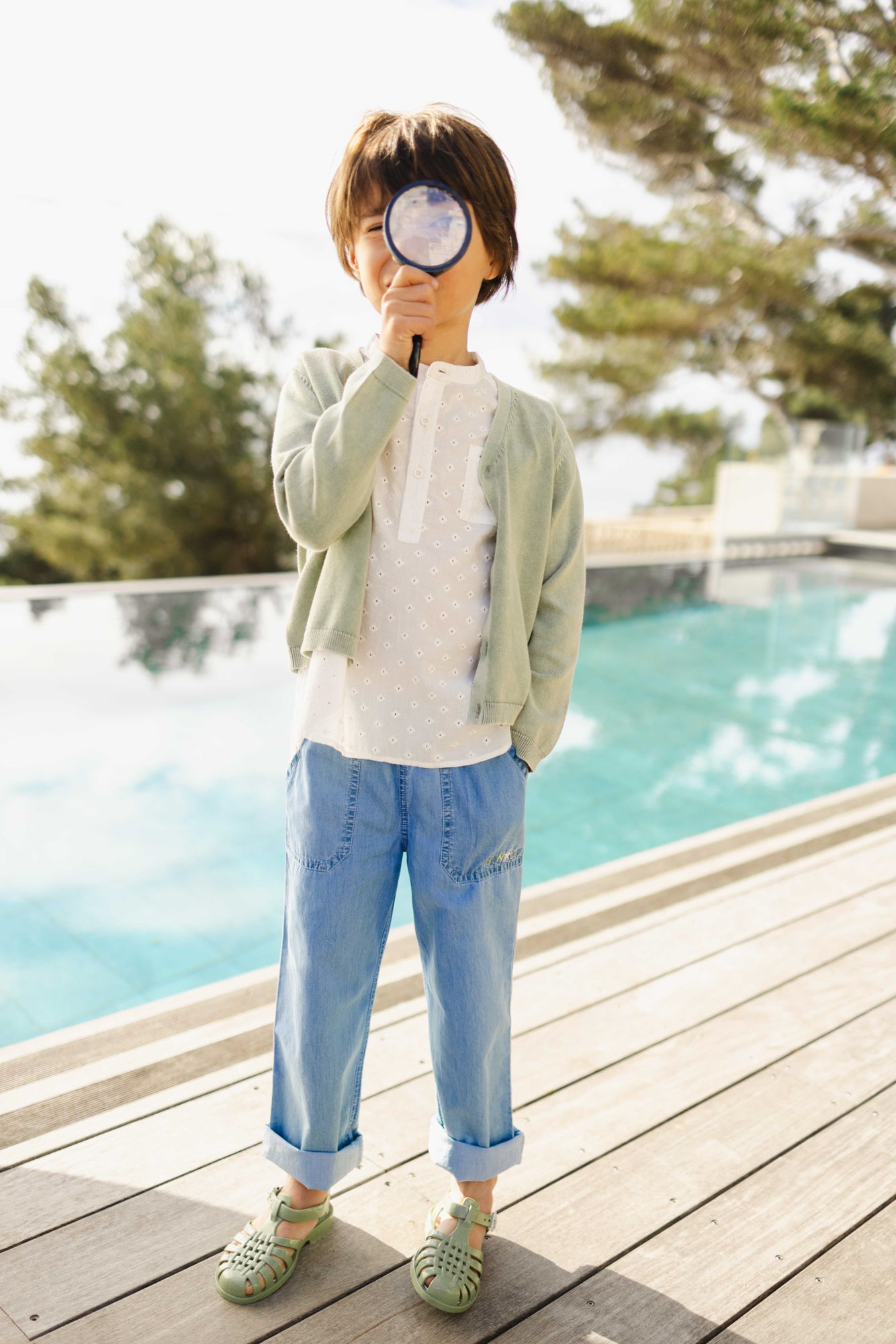 Cardigan -Leon Green GOTS organic cotton