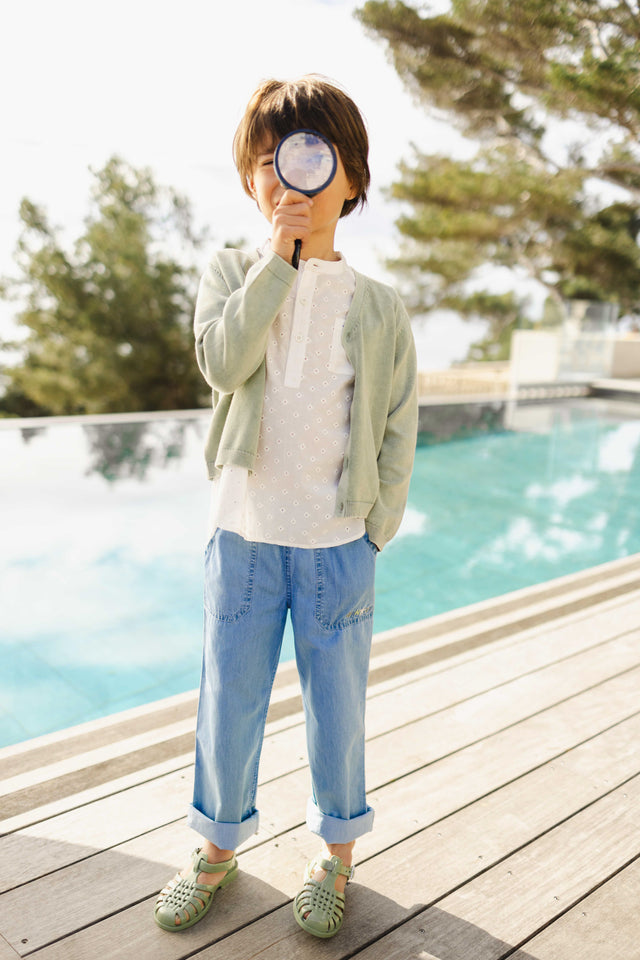 Cardigan - Leon vert coton organique GOTS - Image principale