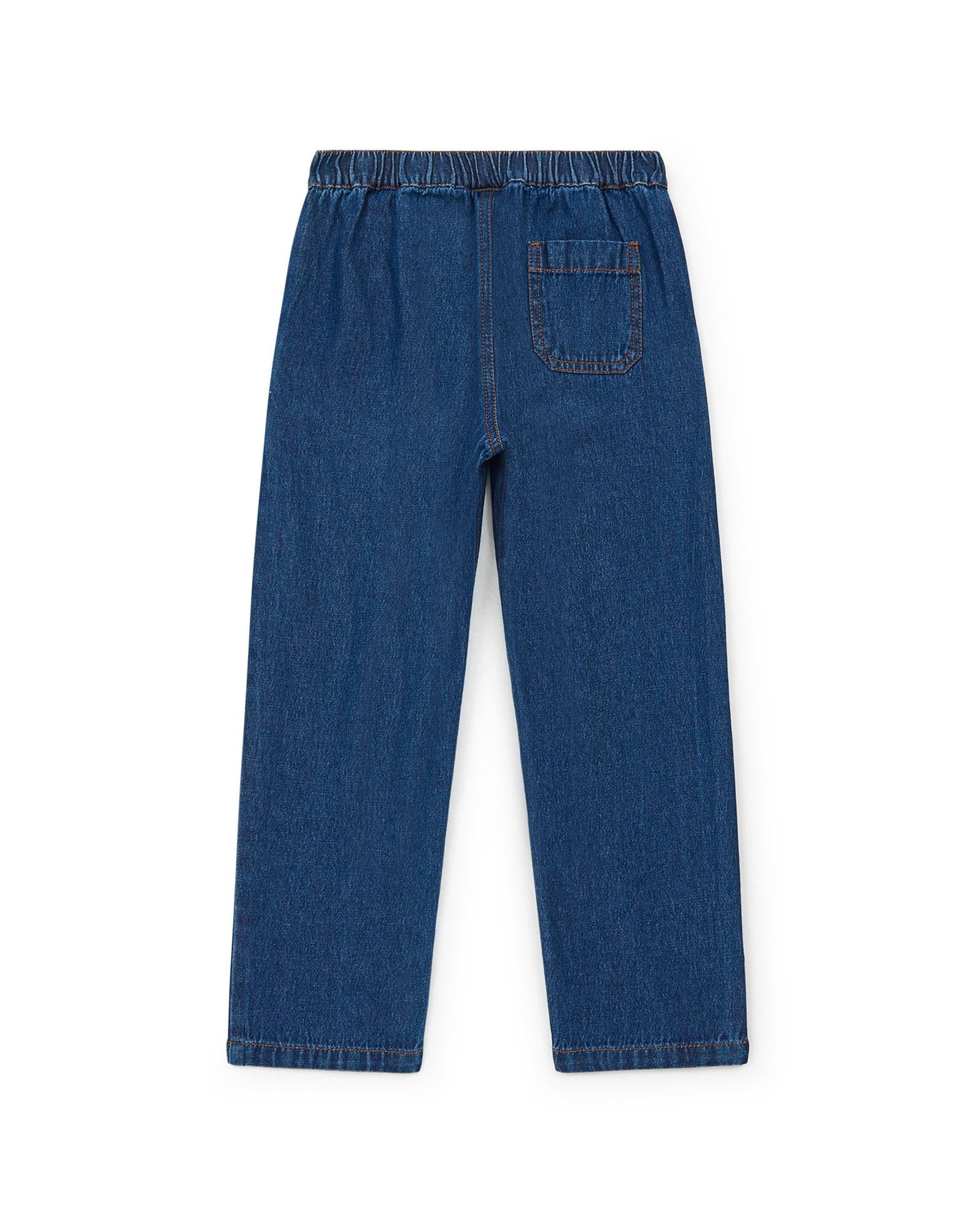 Pantalon Batcha bleu en denim brut