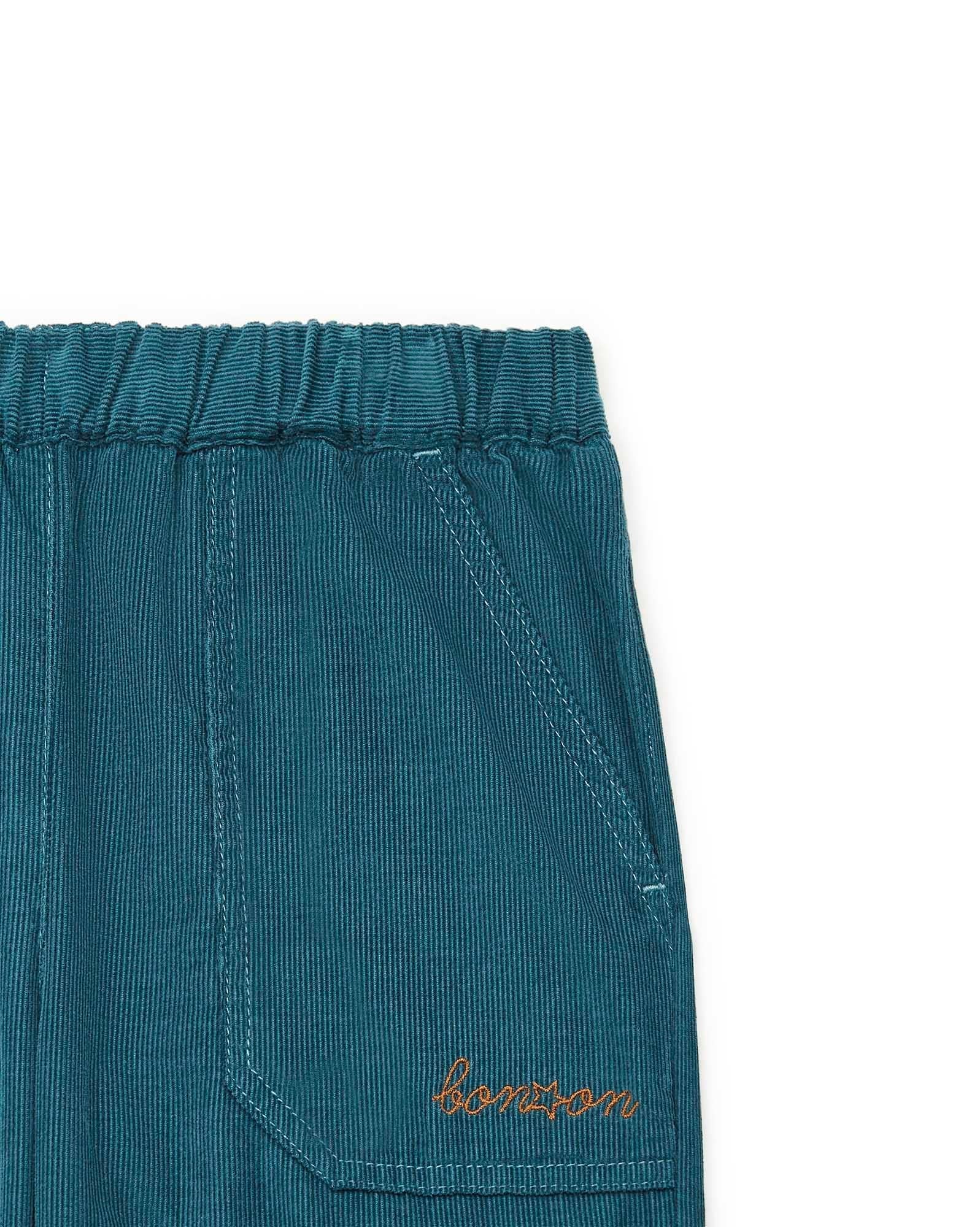 Pantalon Batcha bleu en velours