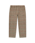 Pantalon - Batcha marron en coton tweed imprimé carreau