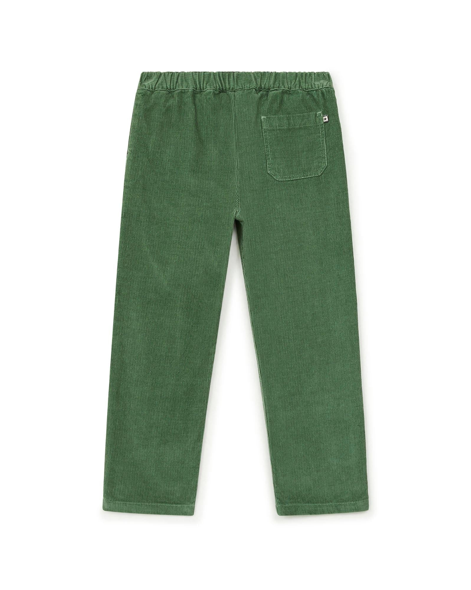 Pantalon Batcha vert en coton tweed