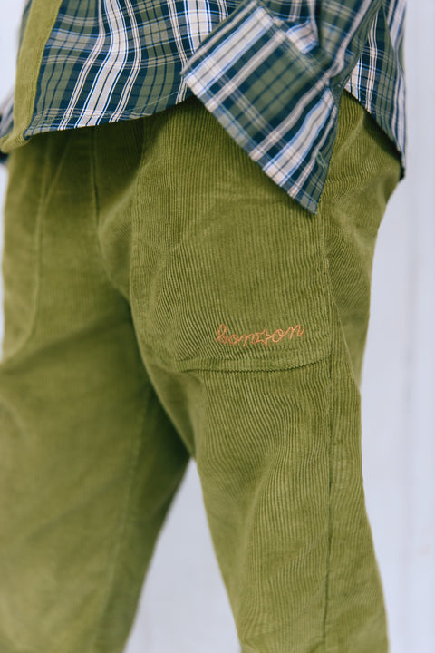 Trousers - Batcha Green in Velvet - Image principale