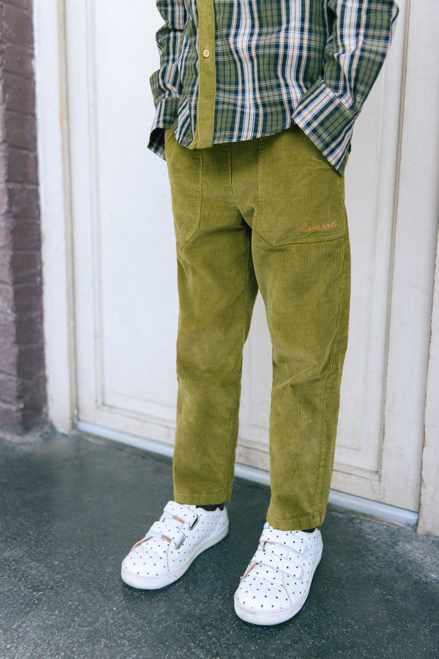 Trousers - Batcha Green in Velvet - Image principale