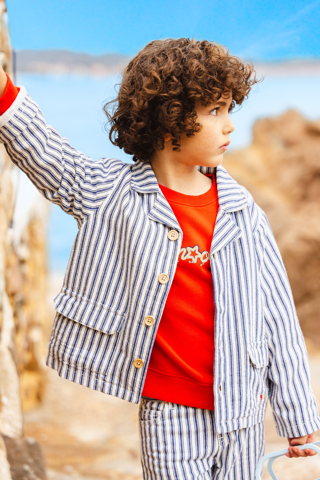 Veste - Ranger bleue twill de coton rayé