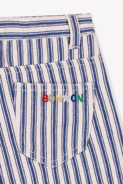 Short - NUTS Blue Striped cotton twill - Image principale