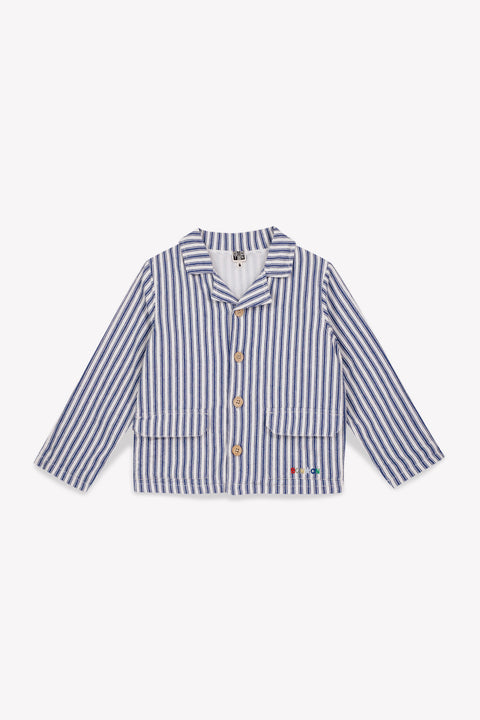 Veste - Ranger bleue twill de coton rayé - Image principale