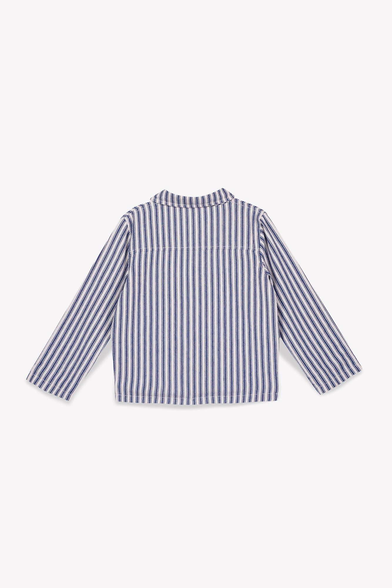 Jacket - Striped blue cotton twill