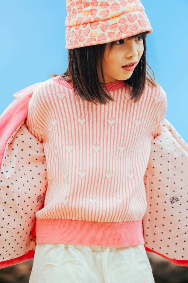 Sweater - Paula Pink cotton Jacquardheart - Image alternative
