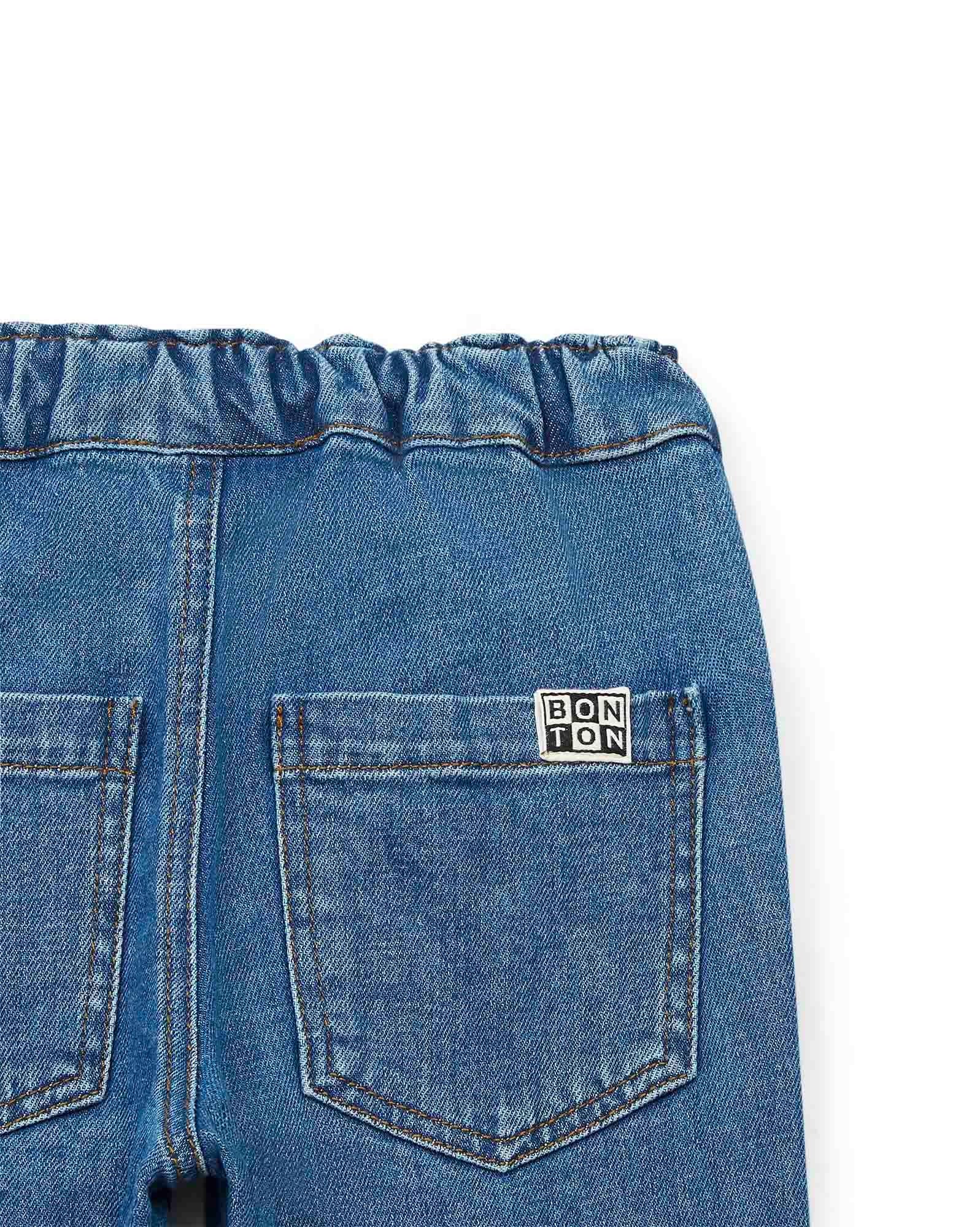 Pantalon Fracas bleu en denim stretch