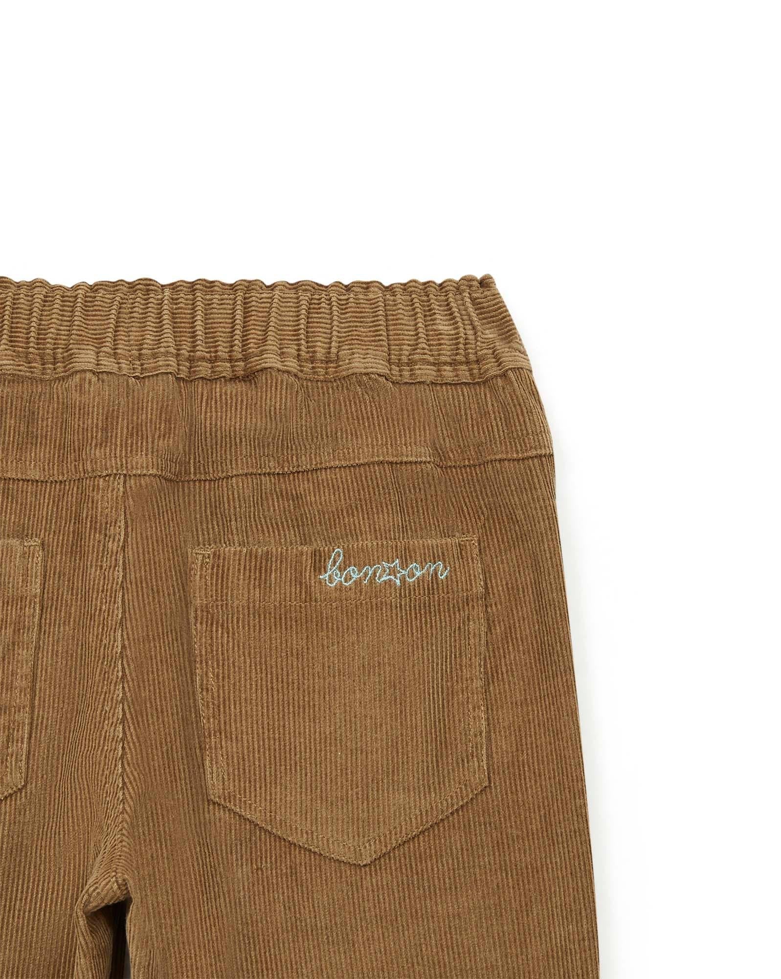 Pantalon Fraca marron en velours côtelé