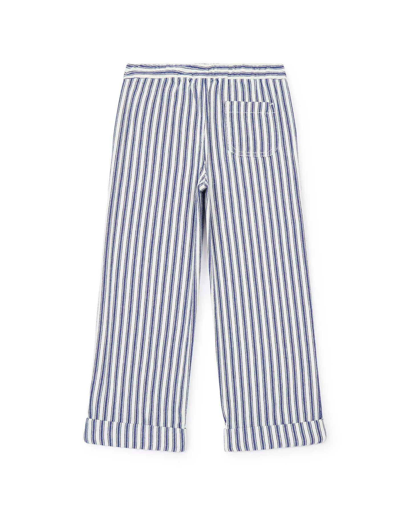 Pantalon - Itcha bleu twill de coton rayé