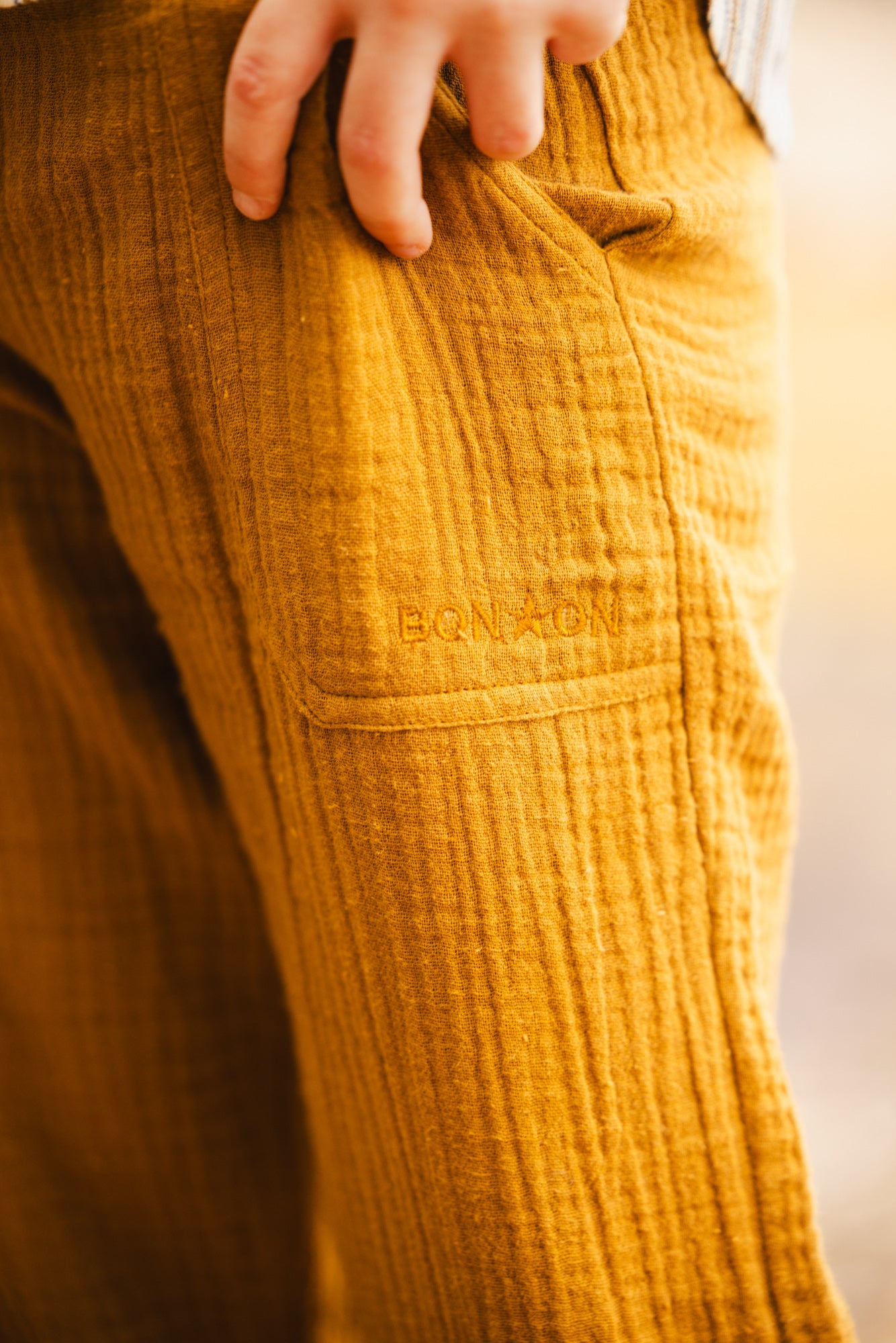 Trousers - Itcha brown double organic cotton gauze